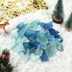 Jetec Sea Glass for Crafts Seaglass Pieces Decor Flat Frosted Sea Glass Vase Filler Crushed for Beach Wedding Party Decor Home Aquarium DIY Art Craft Supplies(Blue, White, Green)