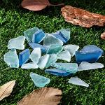 Jetec Sea Glass for Crafts Seaglass Pieces Decor Flat Frosted Sea Glass Vase Filler Crushed for Beach Wedding Party Decor Home Aquarium DIY Art Craft Supplies(Blue, White, Green)