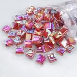 550pcs Mosaic Tiles for Crafts Bulk, 1.1LB Mixed Colors Iridescent Crystal Stained Mosaic Glass Pieces for Mosaic Projects