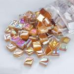 550pcs Mosaic Tiles for Crafts Bulk, 1.1LB Mixed Colors Iridescent Crystal Stained Mosaic Glass Pieces for Mosaic Projects