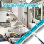 ALFLOD 2PACK Shower Squeegee for Glass Doors, Squeegee for Shower Glass，All-Purpose Tile Walls, Bathroom, Window, Glass and Car Windshield, Mirrors and Kitchen-Stainless Steel, 10 Inches, Silver