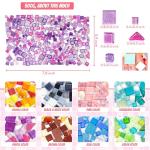 LATIIZ Glass Mosaic Tiles Crafts: Pre-Cut Waterproof Purple 300 Pieces for DIY Outdoor Home & Garden Art Projects - Decor Patio Stepping Stones Kits - Mother Gifts & Family Bonding Activities