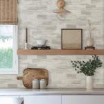 Vamos Tile 100-Piece Matt Beige Mixed Grey Slate Peel and Stick Backsplash Seamless Tile,3''x6'' PVC Subway Tile,Stick on Backsplash for Kitchen/Bathroom/Laundry Room