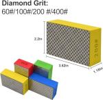 EGOFIX 4pcs Diamond Hand Polishing Pads for Ceramic Tile Glass Grinding,Sanding Blocks Polishing 60#