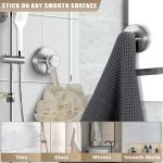Fenas Suction Cup Hooks for Shower No-Drill Bathroom Hooks for Towels, Robes, Loofah Mountable on Bathroom Walls, Kitchen, Glass, Mirrors, Tile and Smooth,Non-Porous Surfaces (2, Brushed Nickel)