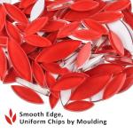 Youway Style Red Leaf Mosaic Tiles for Crafts Bulk,200g Petal Mosaic Glass Pieces,Flower Glass Tiles for DIY Garden Mosaic Making Supplies Kit