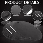 LOPYXBR 6 PCS Round Slate Cheese Board 8 Inch Slate Tile Black Charcuterie Board Slate Stone Sushi Plate Display Chalkboard with Soapstone Chalk for Party, Gift, Appetizer, Meat