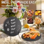 LOPYXBR 6 PCS Round Slate Cheese Board 8 Inch Slate Tile Black Charcuterie Board Slate Stone Sushi Plate Display Chalkboard with Soapstone Chalk for Party, Gift, Appetizer, Meat