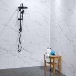 Palisade 25.6 in. x 14.8 in. Interlocking Vinyl Waterproof Wall/Backsplash Tiles for Kitchen or Bathroom in Carrara Marble (8 Pack)