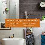 Palisade 25.6 in. x 14.8 in. Interlocking Vinyl Waterproof Wall/Backsplash Tiles for Kitchen or Bathroom in Carrara Marble (8 Pack)