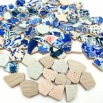 1.1 LB Porcelain Ceramic Mosaic Tiles,Broken Irregular Mosaic Tiles for DIY Craft Floor,Kitchen,Pool, Flower Pots Mosaic Making Supplies (Mix Color)