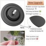 Suction Cup Hooks for Shower, Bathroom, Hanging Towels, Robe, Loofah, Mounting on Glass Shower Doors, Tile, Mirrors, Black, Rubber Suction Cup, 2 Pack