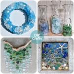 QYGL Sea Glass for Crafts - 14oz Frosted Seaglass Pieces - Vase Filler and Aquarium Ornament, DIY Craft Supplies for Art, Beach Weddings, and Home Decor (Cobalt Blue, Aquamarine, White)