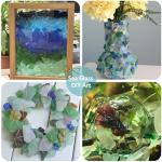 QYGL Sea Glass for Crafts - 14oz Frosted Seaglass Pieces - Vase Filler and Aquarium Ornament, DIY Craft Supplies for Art, Beach Weddings, and Home Decor (Cobalt Blue, Aquamarine, White)