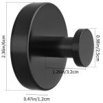 Suction Cup Hooks for Shower, Bathroom, Hanging Towels, Robe, Loofah, Mounting on Glass Shower Doors, Tile, Mirrors, Black, Rubber Suction Cup, 2 Pack