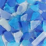 QYGL Sea Glass for Crafts - 14oz Frosted Seaglass Pieces - Vase Filler and Aquarium Ornament, DIY Craft Supplies for Art, Beach Weddings, and Home Decor (Cobalt Blue, Aquamarine, White)