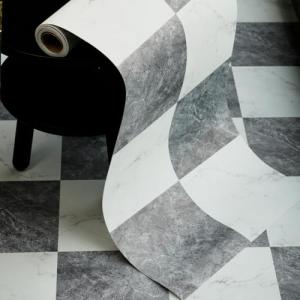 Peel and Stick Vinyl Flooring Roll– Modern Minimalist Style Self Adhesive Flooring Tiles for Bathroom & Laundry – Matte Finish Peel and Stick Vinyl Flooring with Seamless Grain Match, Fade-Proof