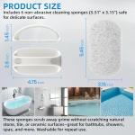 CALPALMY (6-Pack) Professional Sealer Applicator Pad with Handle, Non-Scratch Scrubbing Pads Perfect for Cleaning to All Natural Stone and Tile Like Marble, Granite, Concrete & Slate