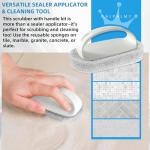 CALPALMY (6-Pack) Professional Sealer Applicator Pad with Handle, Non-Scratch Scrubbing Pads Perfect for Cleaning to All Natural Stone and Tile Like Marble, Granite, Concrete & Slate