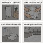 Peel and Stick Vinyl Flooring Roll– Modern Minimalist Style Self Adhesive Flooring Tiles for Bathroom & Laundry – Matte Finish Peel and Stick Vinyl Flooring with Seamless Grain Match, Fade-Proof