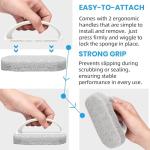 CALPALMY (6-Pack) Professional Sealer Applicator Pad with Handle, Non-Scratch Scrubbing Pads Perfect for Cleaning to All Natural Stone and Tile Like Marble, Granite, Concrete & Slate