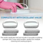 CALPALMY (6-Pack) Professional Sealer Applicator Pad with Handle, Non-Scratch Scrubbing Pads Perfect for Cleaning to All Natural Stone and Tile Like Marble, Granite, Concrete & Slate