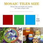 Csdtylh 1000 Pcs Mosaic Tiles, Glass Mosaic Tiles for Crafts Bulk, Stained Mosaic Glass Pieces, Mosaic Supplies for Home Decoration, Art Crafts, DIY Projects, Transparent (Square)