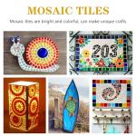 Csdtylh 1000 Pcs Mosaic Tiles, Glass Mosaic Tiles for Crafts Bulk, Stained Mosaic Glass Pieces, Mosaic Supplies for Home Decoration, Art Crafts, DIY Projects, Transparent (Square)