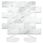 Volakas White Peel and Stick Tile Sheets