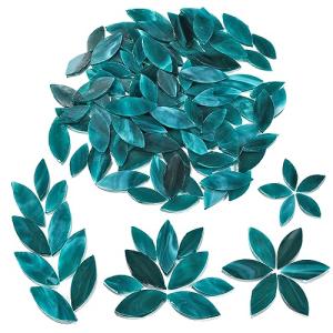 Turquoise Petal Mosaic Tiles - 100 Pieces
