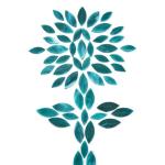 Turquoise Petal Mosaic Tiles - 100 Pieces