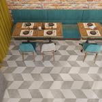 Luxury Vinyl Shower Floor Tile - Marble Rhombus