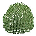 Green 1.2cm Square Ceramic Mosaic Tiles