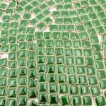 Green 1.2cm Square Ceramic Mosaic Tiles