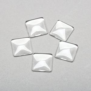 Square Clear Glass Cabochon Tiles for DIY Crafts