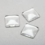 Square Clear Glass Cabochon Tiles for DIY Crafts