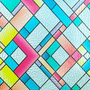 Classy Colorful Stained Glass Window Film Tile