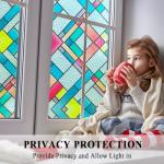 Classy Colorful Stained Glass Window Film Tile