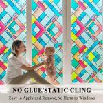 Classy Colorful Stained Glass Window Film Tile