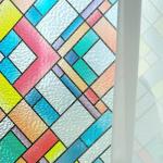 Classy Colorful Stained Glass Window Film Tile