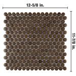 Merola Tile Hudson Penny Round Brownstone Porcelain Tile