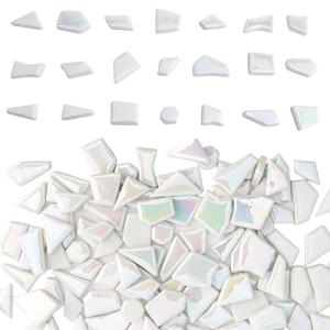 Youway Iridescent White Mosaic Tiles for Crafts