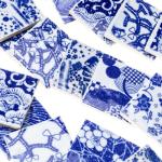 Ceramic Mosaic Tiles Blue and White - 36 Pcs