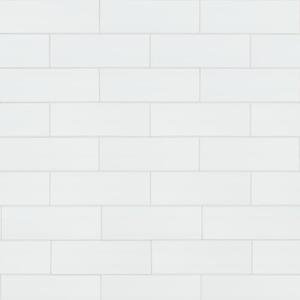 White Glossy 4x12 Ceramic Subway Shower Tile