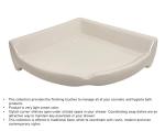 Tenedos Bone Almond Ceramic Large Corner Shower Tile