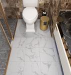 Carrara Marble Peel and Stick Floor Tiles 4-Pack