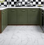 Carrara Marble Peel and Stick Floor Tiles 4-Pack