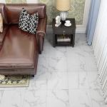 Carrara Marble Peel and Stick Floor Tiles 4-Pack