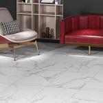 Carrara Marble Peel and Stick Floor Tiles 4-Pack