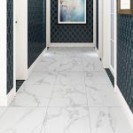 Carrara Marble Peel and Stick Floor Tiles 4-Pack
